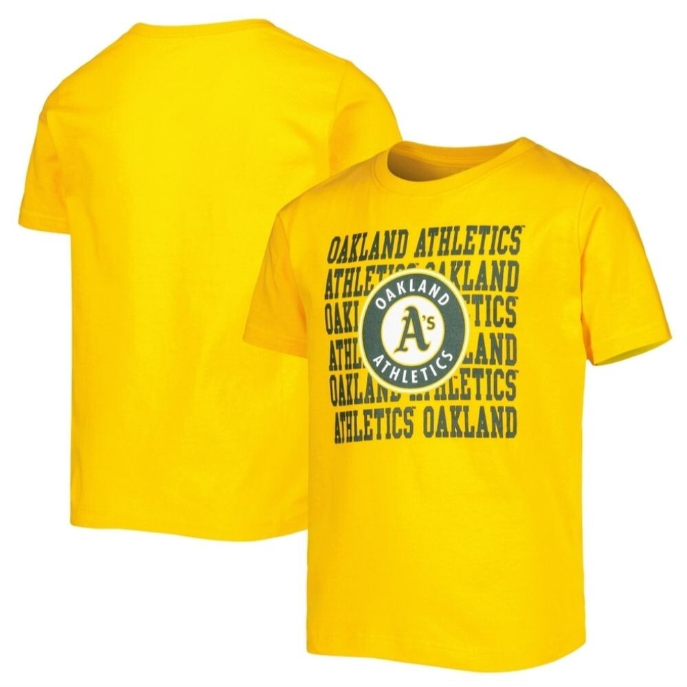 Youth Gold Oakland Athletics Repeat Logo T-Shirt